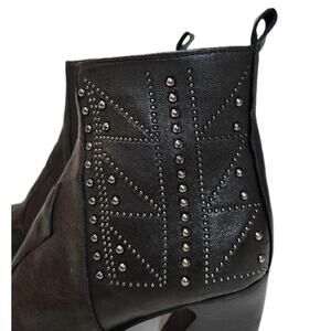 Studded Leather Boots Italy Emanuele Crasto Sz9.5 LEATHER ZIP Goth Steampunk NEW